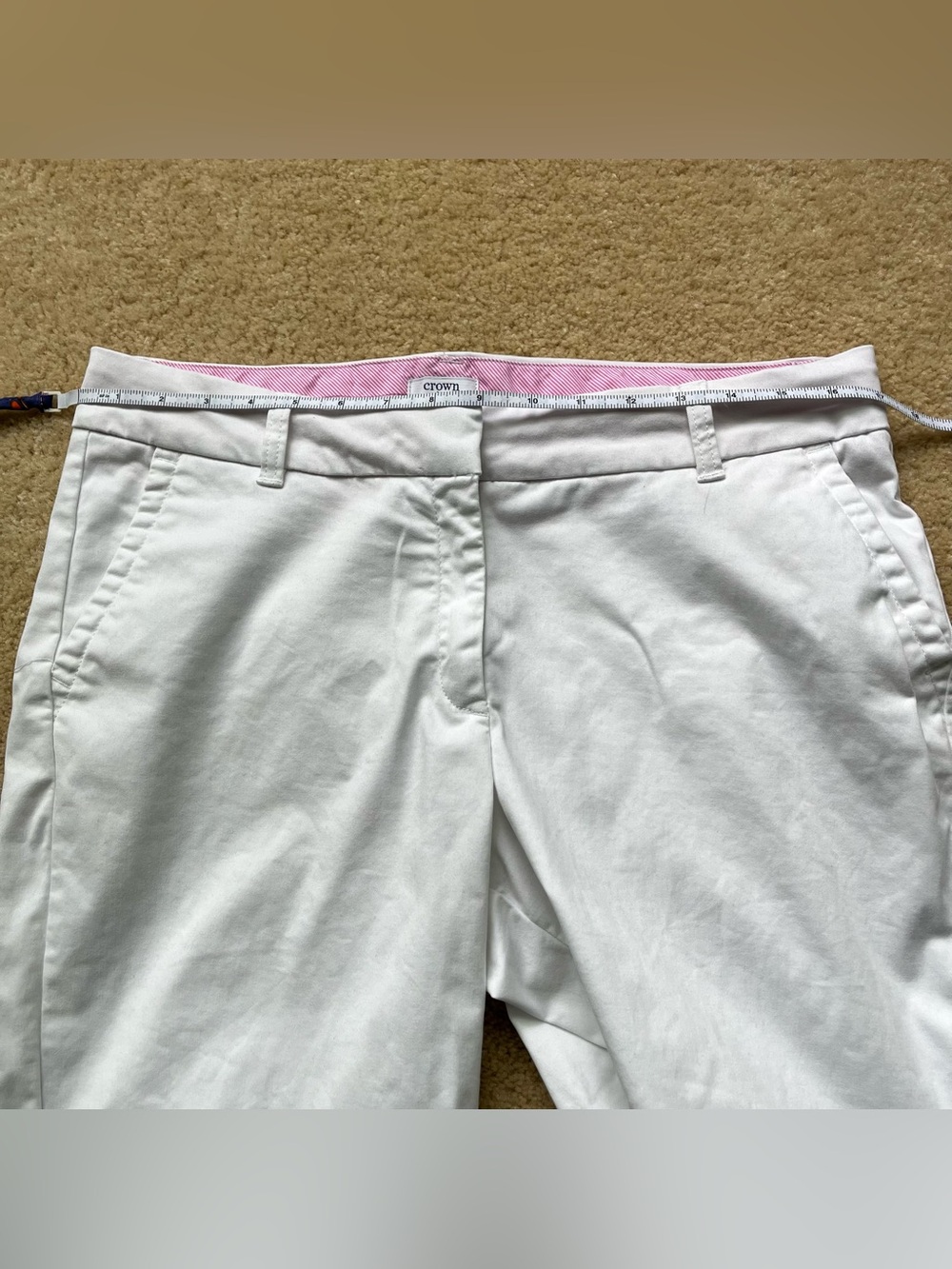 Crown & Ivy Women’s White Caroline Chino Shorts - Size 10 - VGUC - Stretch - Picture 7 of 8